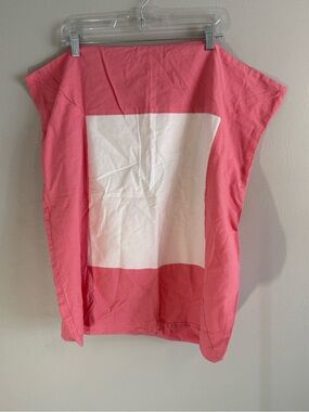 SERENA & LILY Pink White JUICE COLOR FRAME Euro Pillow Sham Made In USA 24”X24”